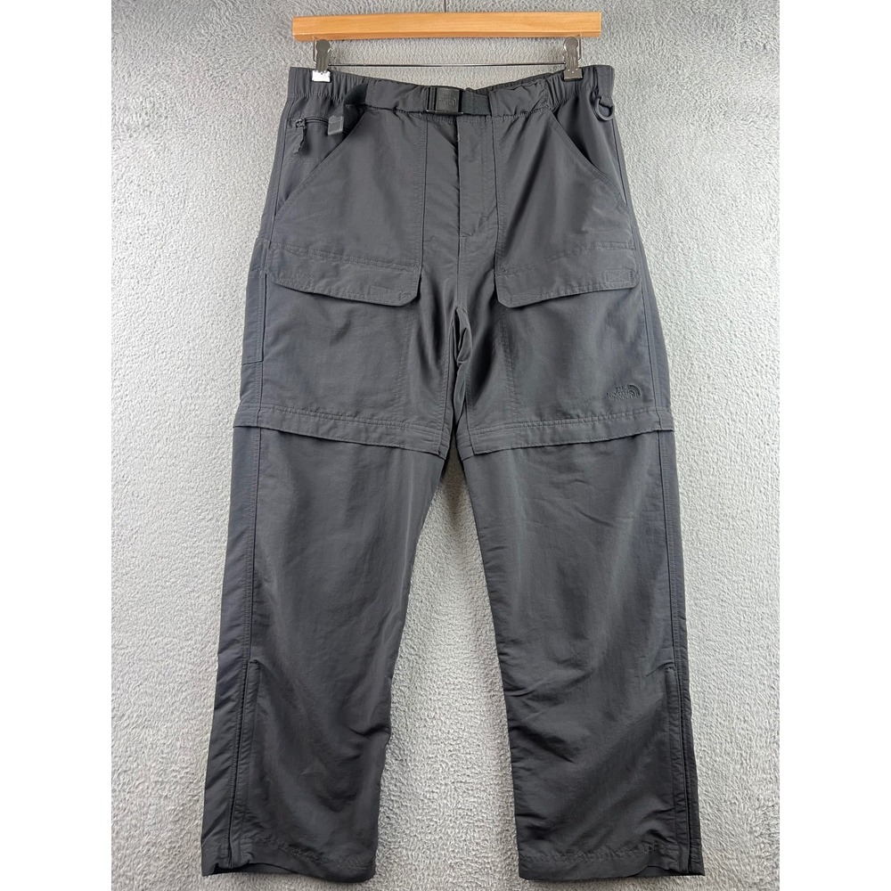 The North Face Mens Convertible Cargo Hiking Pants Dark Gray Size Medium Short